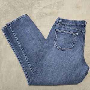 Talbots Blue Boyfriend Jeans Womens Sz 14 (32x30) Mid-Rise Blue Denim